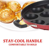 Non-stick appam maker with lid(12pits)easy release.low oil. Quick clean
