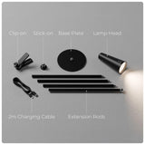 Table lamp for study with multiple attachments / touch controls