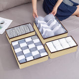 🧺 4 Foldable Innerwear Organizer | Wardrobe Storage Box
Declutter drawers in minutes with this smart, space-saving set. Perfect for innerwear, socks, ties, and more—keep everything neat and easy to find.