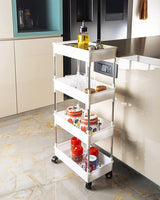 4 Layer Plastic Kitchen Storage Trolley Rack