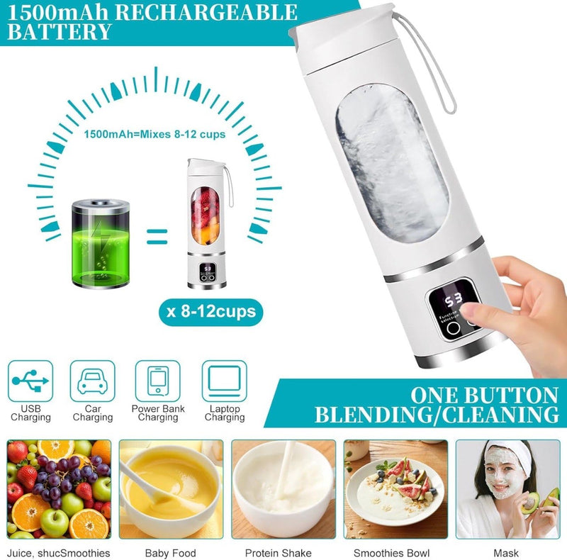 Portable Blender — Electric Juicer & Fruit Mixer (USB Rechargeable) 🍓🔋