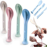 3 in 1 Straw Reusable Spoon Travel Cutlery Set