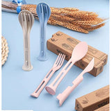 3 in 1 Straw Reusable Spoon Travel Cutlery Set